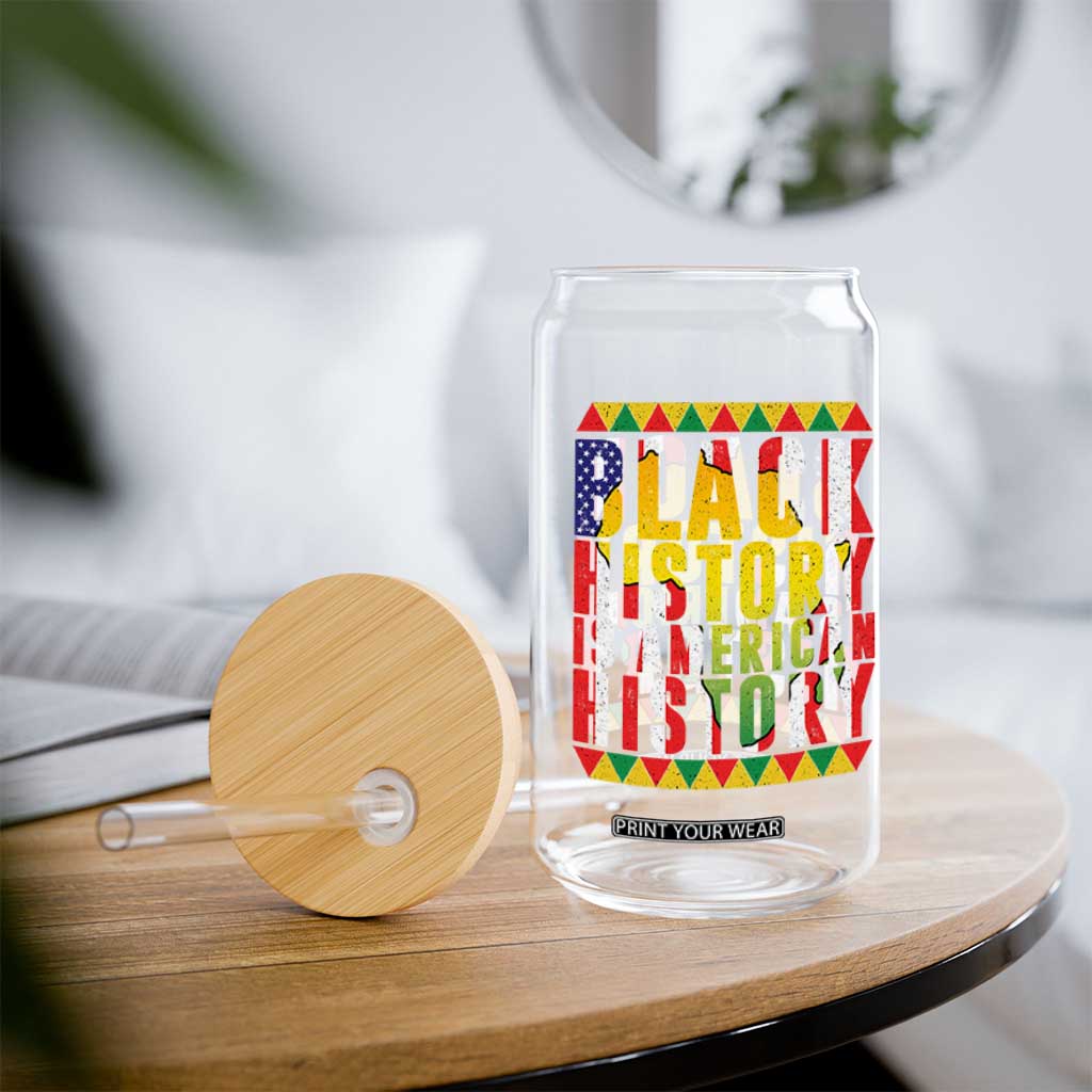Black History is American History Glass Can Patriotic African Pride TS02 Print Your Wear