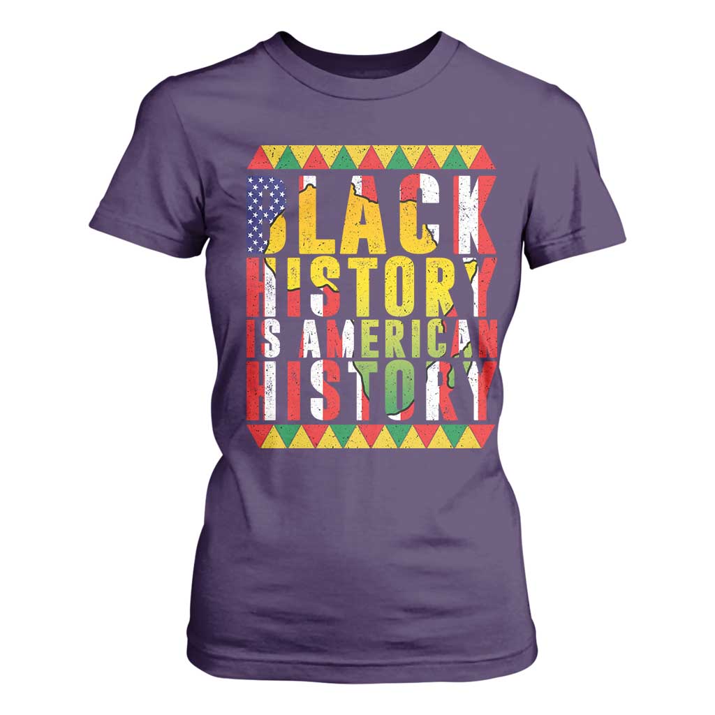 Black History is American History T Shirt For Women Patriotic African Pride TS02 Purple Print Your Wear