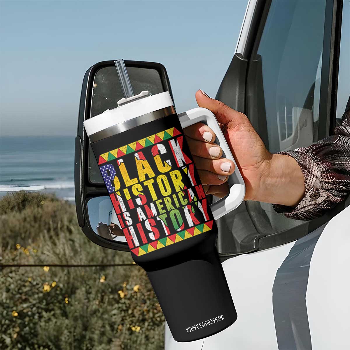Black History is American History Tumbler With Handle Patriotic African Pride TS02 Print Your Wear