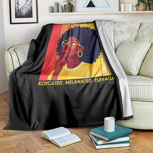 Black History Month Afro Woman Throw Blanket Educated Melanated Elevated African American Empowerment TS02 Print Your Wear