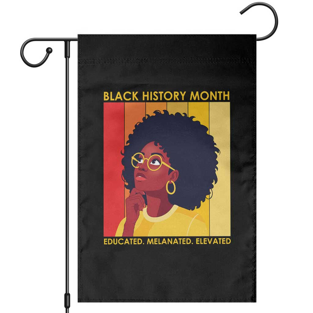 Black History Month Afro Woman Garden Flag Educated Melanated Elevated African American Empowerment TS02 Black Print Your Wear