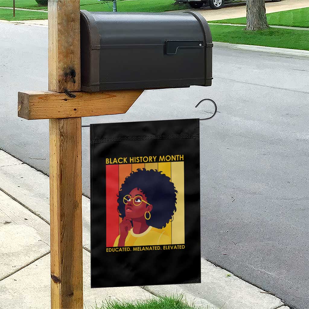 Black History Month Afro Woman Garden Flag Educated Melanated Elevated African American Empowerment TS02 Print Your Wear
