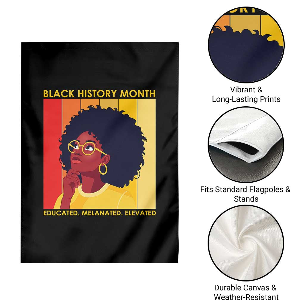 Black History Month Afro Woman Garden Flag Educated Melanated Elevated African American Empowerment TS02 Print Your Wear