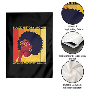 Black History Month Afro Woman Garden Flag Educated Melanated Elevated African American Empowerment TS02 Print Your Wear