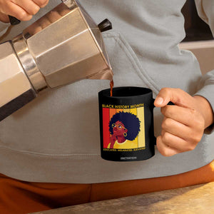 Black History Month Afro Woman Coffee Mug Educated Melanated Elevated African American Empowerment TS02 Print Your Wear