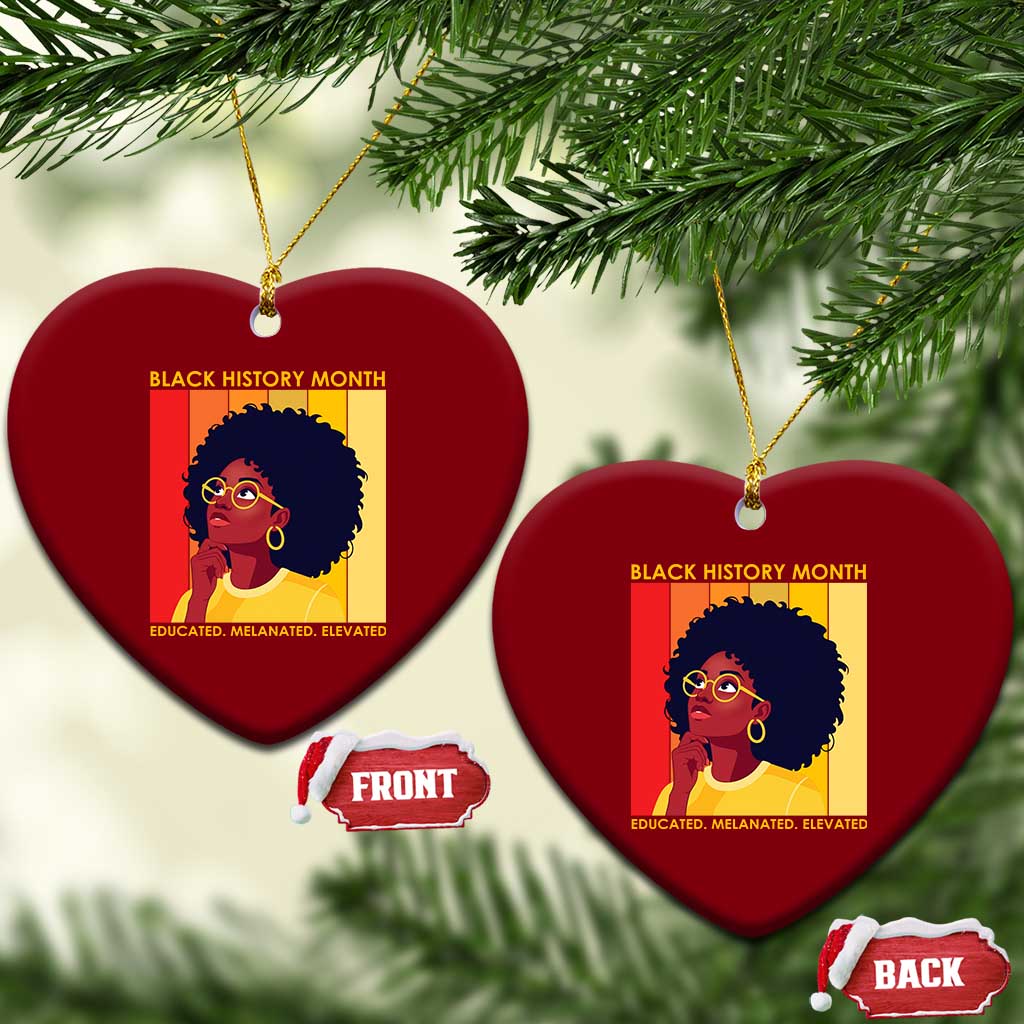 Black History Month Afro Woman Ceramic Ornament Educated Melanated Elevated African American Empowerment TS02 Print Your Wear