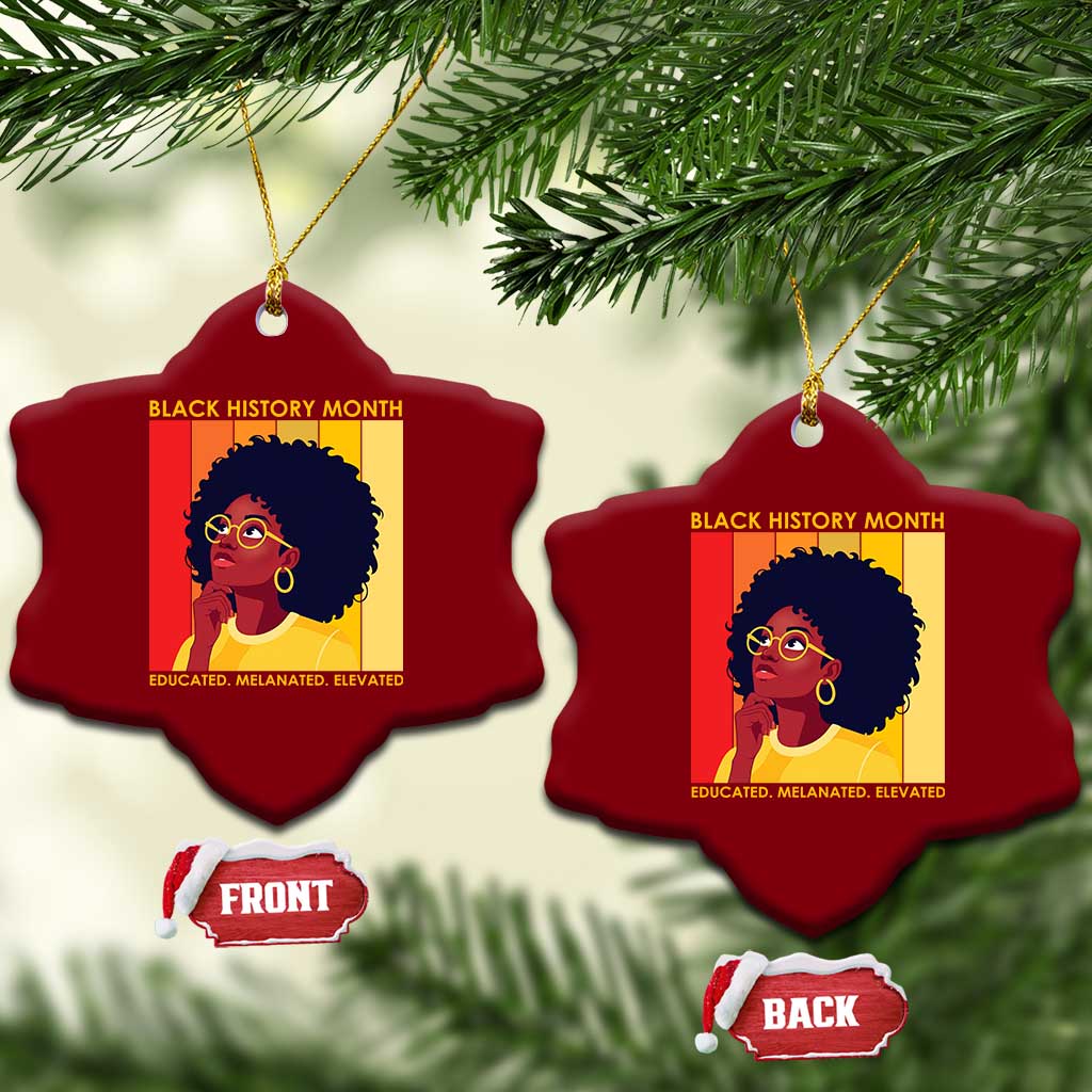 Black History Month Afro Woman Ceramic Ornament Educated Melanated Elevated African American Empowerment TS02 Print Your Wear