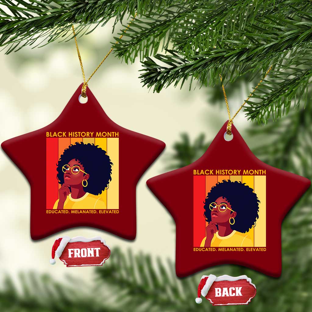 Black History Month Afro Woman Ceramic Ornament Educated Melanated Elevated African American Empowerment TS02 Print Your Wear