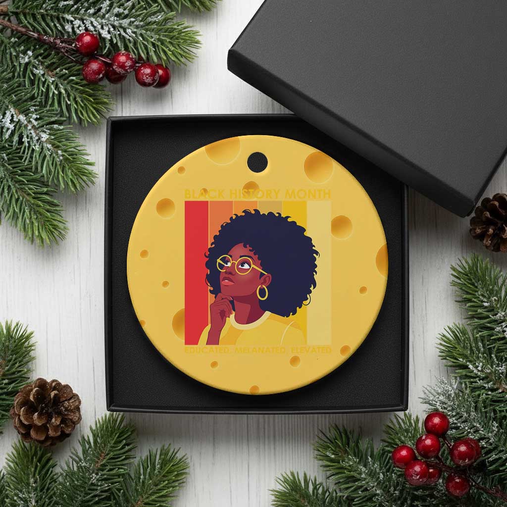 Black History Month Afro Woman Ceramic Ornament Educated Melanated Elevated African American Empowerment TS02 1pc Yellow Cheese Print Your Wear