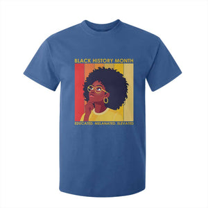 Black History Month Afro Woman T Shirt For Kid Educated Melanated Elevated African American Empowerment TS02 Royal Blue Print Your Wear