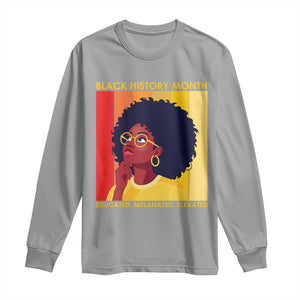 Black History Month Afro Woman Long Sleeve Shirt Educated Melanated Elevated African American Empowerment TS02 Sport Gray Print Your Wear
