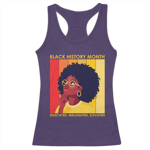 Black History Month Afro Woman Racerback Tank Top Educated Melanated Elevated African American Empowerment TS02 Purple Print Your Wear