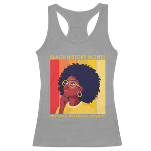 Black History Month Afro Woman Racerback Tank Top Educated Melanated Elevated African American Empowerment TS02 Sport Gray Print Your Wear