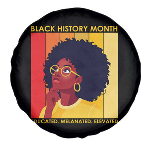 Black History Month Afro Woman Spare Tire Cover Educated Melanated Elevated African American Empowerment TS02 Print Your Wear