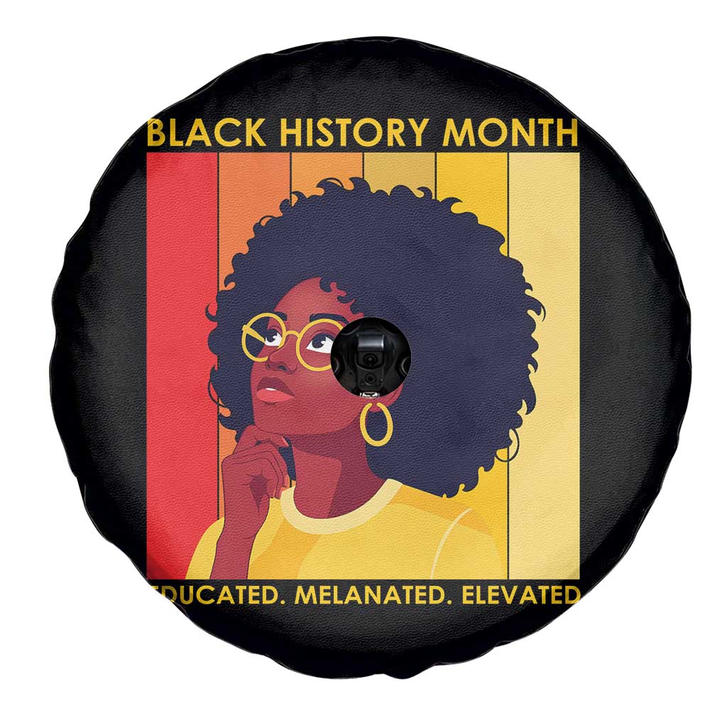 Black History Month Afro Woman Spare Tire Cover Educated Melanated Elevated African American Empowerment TS02 Print Your Wear