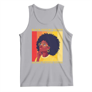 Black History Month Afro Woman Tank Top Educated Melanated Elevated African American Empowerment TS02 Athletic Heather Print Your Wear
