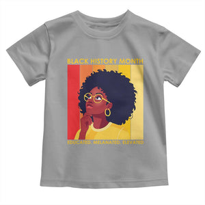 Black History Month Afro Woman Toddler T Shirt Educated Melanated Elevated African American Empowerment TS02 Sport Gray Print Your Wear