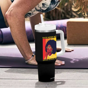 Black History Month Afro Woman Tumbler With Handle Educated Melanated Elevated African American Empowerment TS02 Print Your Wear