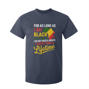 I Am Black History I Exist for a Lifetime T Shirt For Kid Black Pride African American Empowerment TS02 Navy Print Your Wear