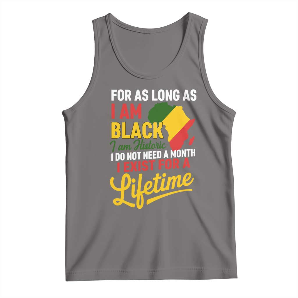 I Am Black History I Exist for a Lifetime Tank Top Black Pride African American Empowerment TS02 Deep Heather Print Your Wear