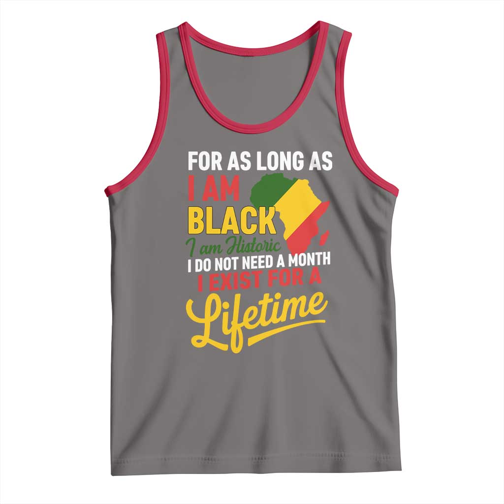 I Am Black History I Exist for a Lifetime Tank Top Black Pride African American Empowerment TS02 Deep Heather Red Print Your Wear