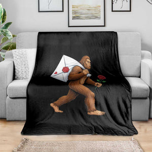 Funny Valentine Bigfoot with Heart Sack Bag Throw Blanket Romantic Sasquatch Love Letter Valentines Day TS02 Print Your Wear