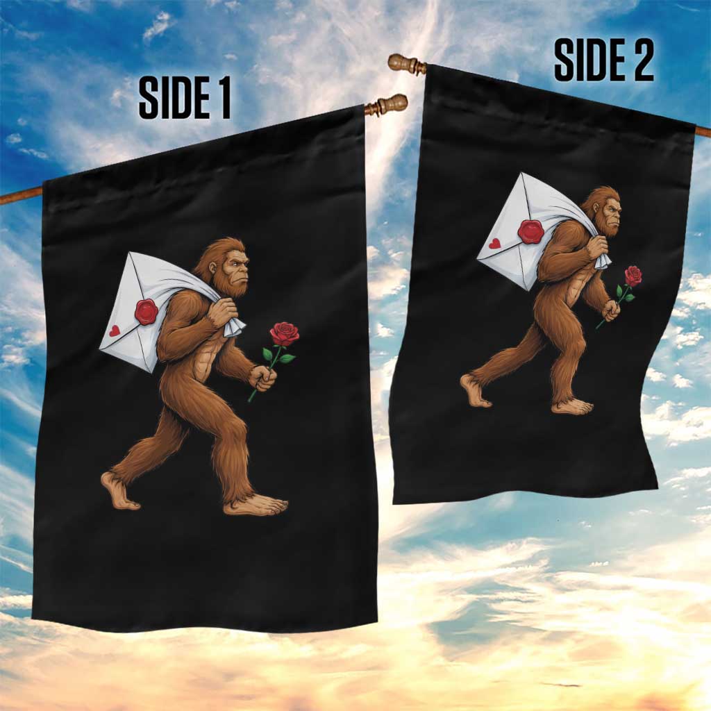 Funny Valentine Bigfoot with Heart Sack Bag Garden Flag Romantic Sasquatch Love Letter Valentines Day TS02 Print Your Wear