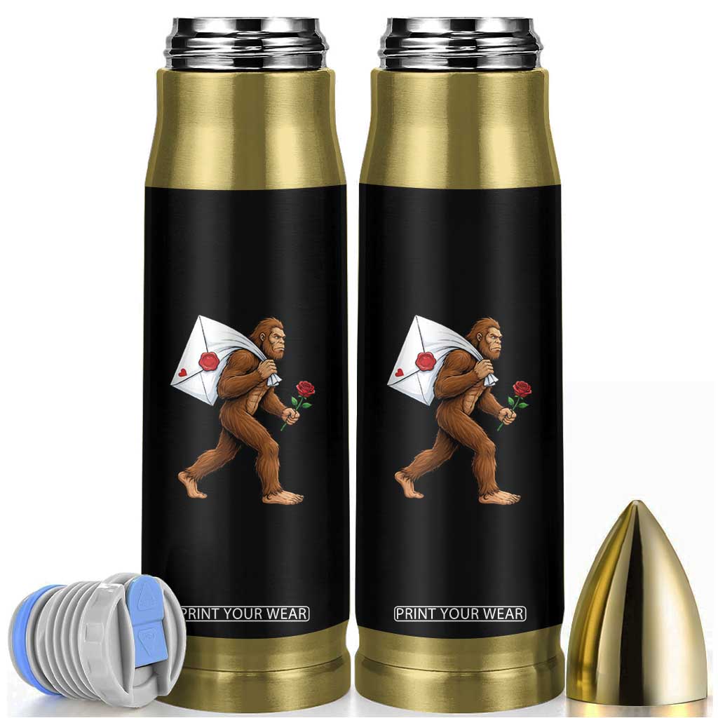 Funny Valentine Bigfoot with Heart Sack Bag Bullet Tumbler Romantic Sasquatch Love Letter Valentines Day TS02 Black Print Your Wear