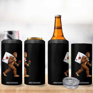 Funny Valentine Bigfoot with Heart Sack Bag 4 in 1 Can Cooler Tumbler Romantic Sasquatch Love Letter Valentines Day TS02 Print Your Wear