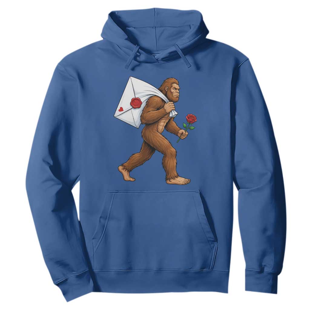 Funny Valentine Bigfoot with Heart Sack Bag Hoodie Romantic Sasquatch Love Letter Valentines Day TS02 Royal Blue Print Your Wear