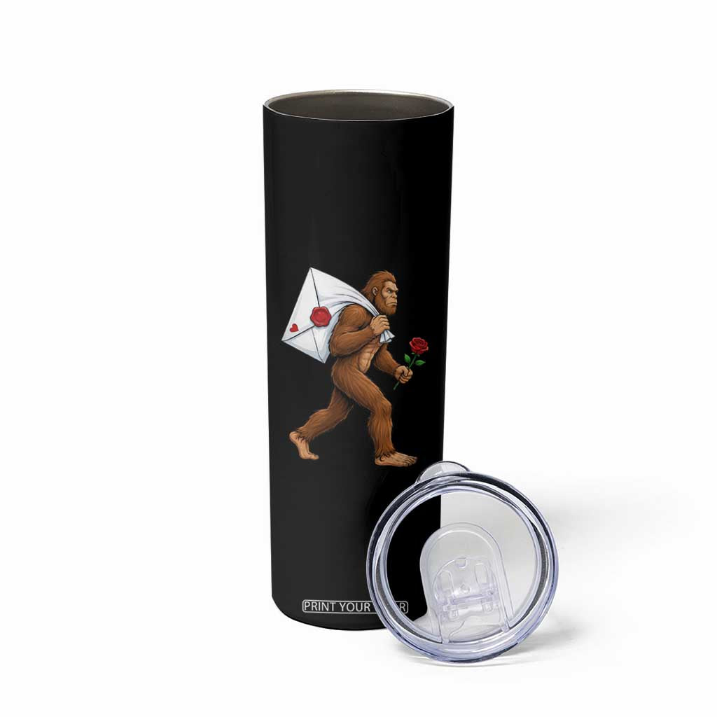 Funny Valentine Bigfoot with Heart Sack Bag Skinny Tumbler Romantic Sasquatch Love Letter Valentines Day TS02 Print Your Wear