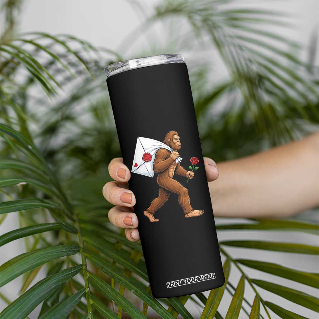 Funny Valentine Bigfoot with Heart Sack Bag Skinny Tumbler Romantic Sasquatch Love Letter Valentines Day TS02 Print Your Wear