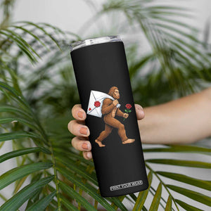 Funny Valentine Bigfoot with Heart Sack Bag Skinny Tumbler Romantic Sasquatch Love Letter Valentines Day TS02 Print Your Wear