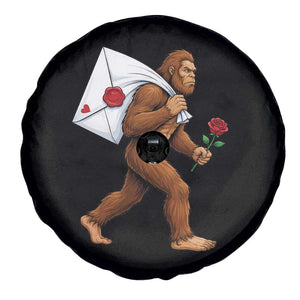 Funny Valentine Bigfoot with Heart Sack Bag Spare Tire Cover Romantic Sasquatch Love Letter Valentines Day TS02 Print Your Wear