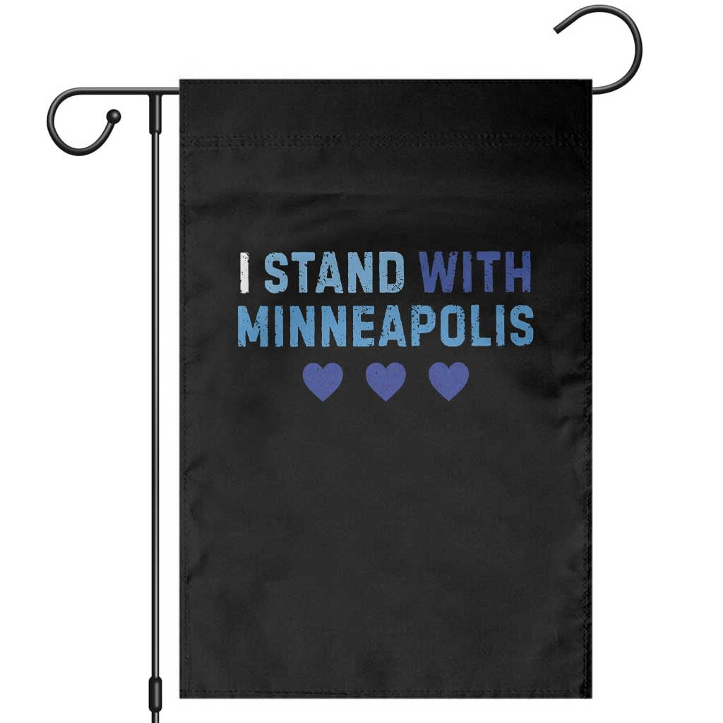 I Stand With Minneapolis Garden Flag Blue Heart Solidarity Support Minnesota Strong TS02 Black Print Your Wear