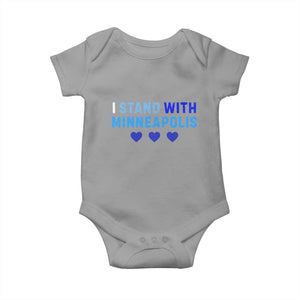 I Stand With Minneapolis Baby Onesie Blue Heart Solidarity Support Minnesota Strong TS02 Sport Gray Print Your Wear