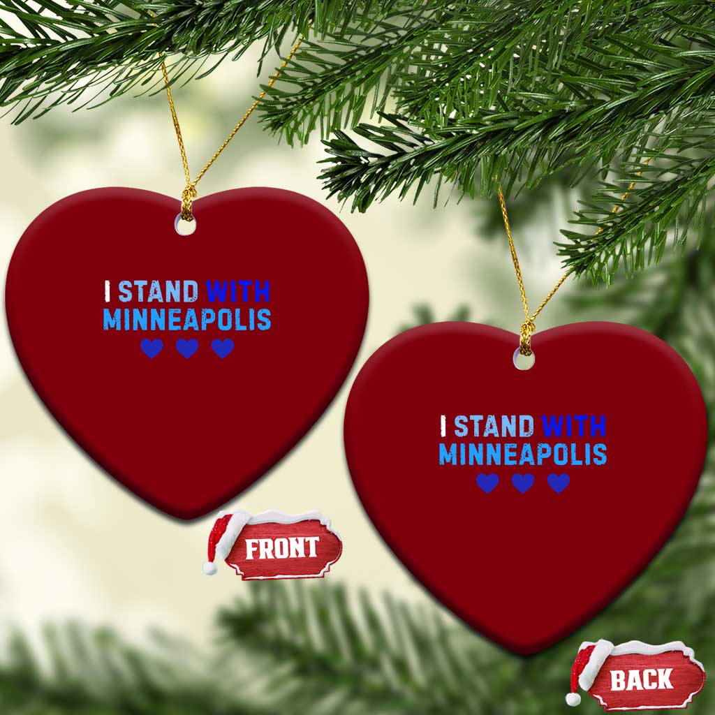 I Stand With Minneapolis Ceramic Ornament Blue Heart Solidarity Support Minnesota Strong TS02 Print Your Wear