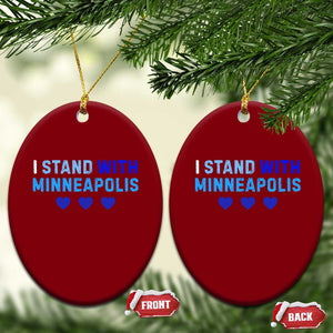 I Stand With Minneapolis Ceramic Ornament Blue Heart Solidarity Support Minnesota Strong TS02 Print Your Wear