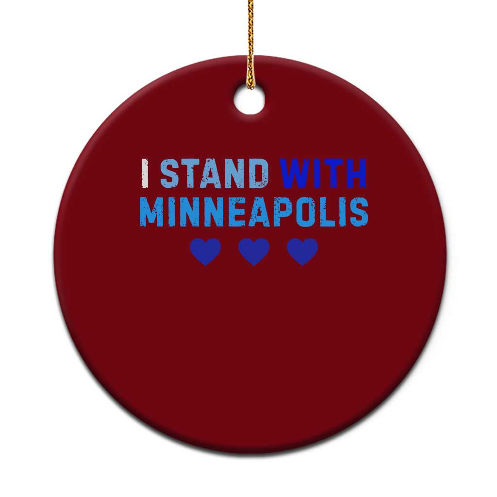 I Stand With Minneapolis Ceramic Ornament Blue Heart Solidarity Support Minnesota Strong TS02 1pc Red Print Your Wear