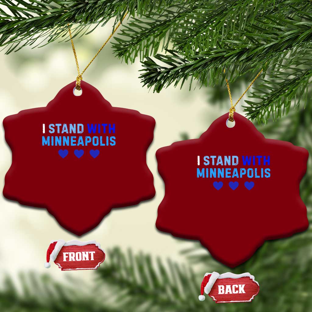 I Stand With Minneapolis Ceramic Ornament Blue Heart Solidarity Support Minnesota Strong TS02 Print Your Wear