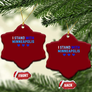 I Stand With Minneapolis Ceramic Ornament Blue Heart Solidarity Support Minnesota Strong TS02 Print Your Wear