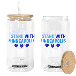 I Stand With Minneapolis Glass Can Blue Heart Solidarity Support Minnesota Strong TS02 Print Your Wear