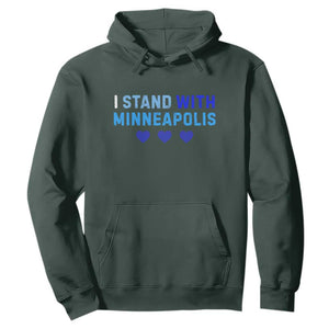 I Stand With Minneapolis Hoodie Blue Heart Solidarity Support Minnesota Strong TS02 Dark Forest Green Print Your Wear