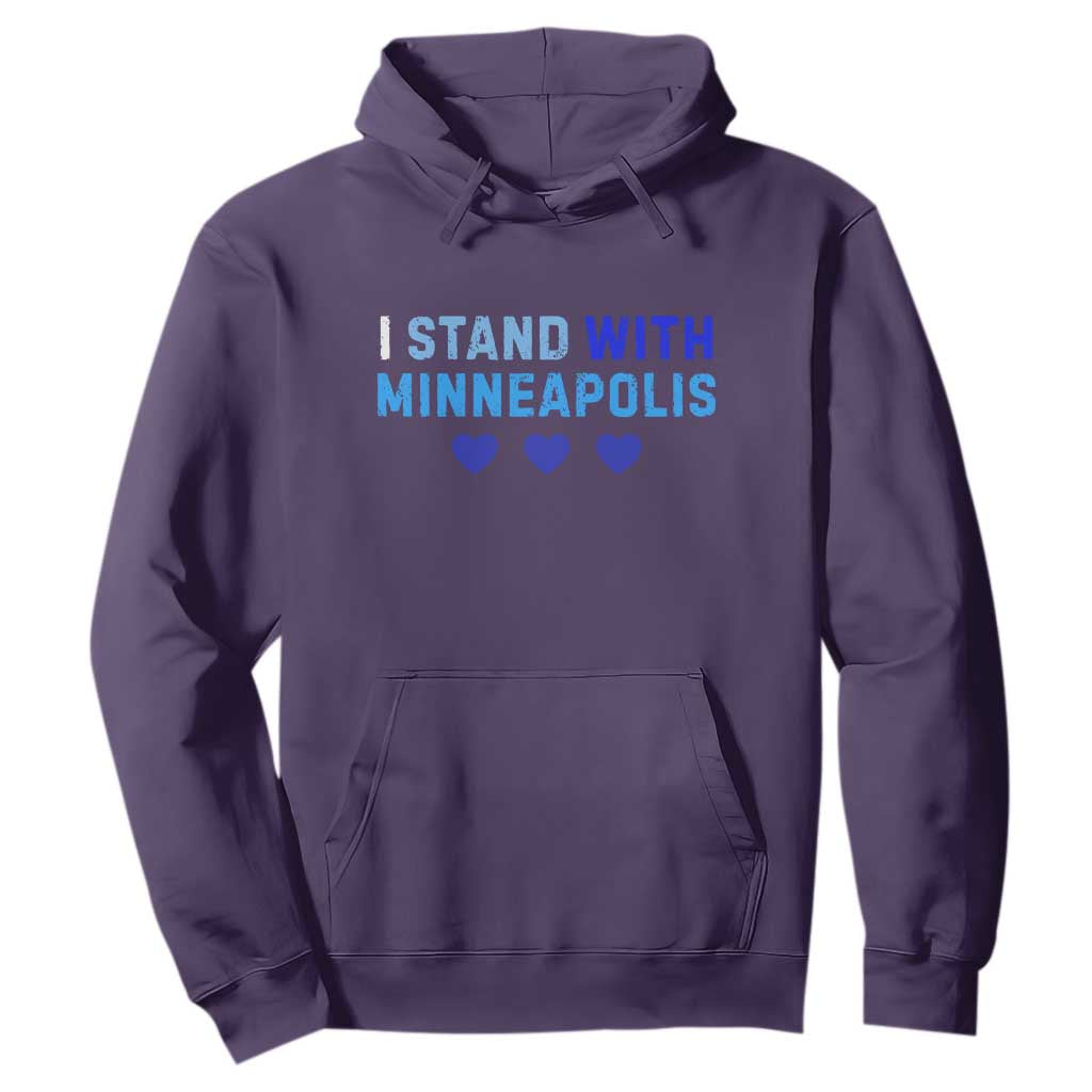 I Stand With Minneapolis Hoodie Blue Heart Solidarity Support Minnesota Strong TS02 Purple Print Your Wear