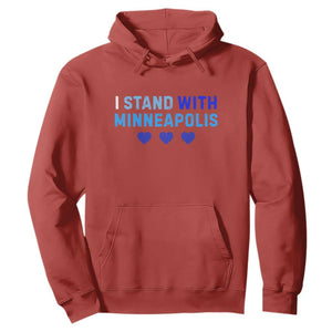 I Stand With Minneapolis Hoodie Blue Heart Solidarity Support Minnesota Strong TS02 Red Print Your Wear