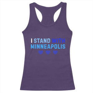 I Stand With Minneapolis Racerback Tank Top Blue Heart Solidarity Support Minnesota Strong TS02 Purple Print Your Wear