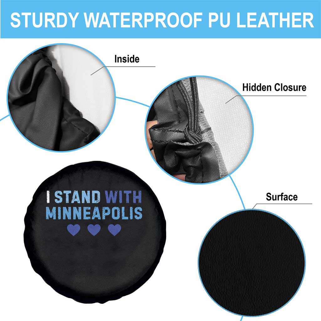 I Stand With Minneapolis Spare Tire Cover Blue Heart Solidarity Support Minnesota Strong TS02 Print Your Wear