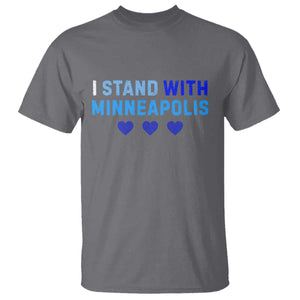 I Stand With Minneapolis T Shirt Blue Heart Solidarity Support Minnesota Strong TS02 Charcoal Print Your Wear