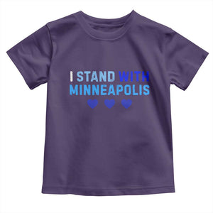 I Stand With Minneapolis Toddler T Shirt Blue Heart Solidarity Support Minnesota Strong TS02 Purple Print Your Wear