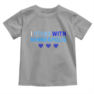I Stand With Minneapolis Toddler T Shirt Blue Heart Solidarity Support Minnesota Strong TS02 Sport Gray Print Your Wear
